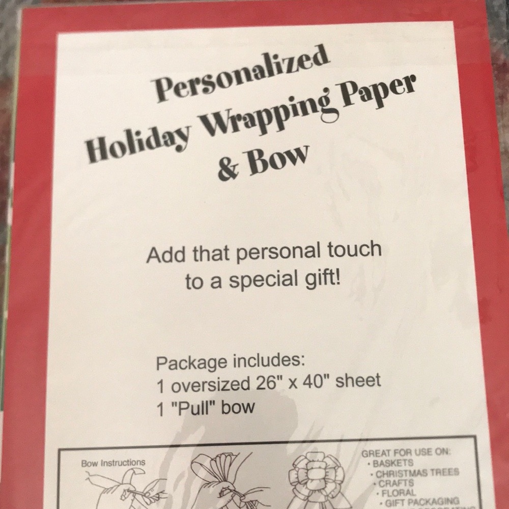 Veronica Personalized Holiday Wrapping Paper & Bow - Picture 4 of 4